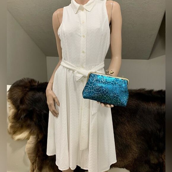 Handmade Glitter Genuine Leather "Cat paw" Kisslock Clutch/Shoulder/Crossbody - Picture 4 of 16